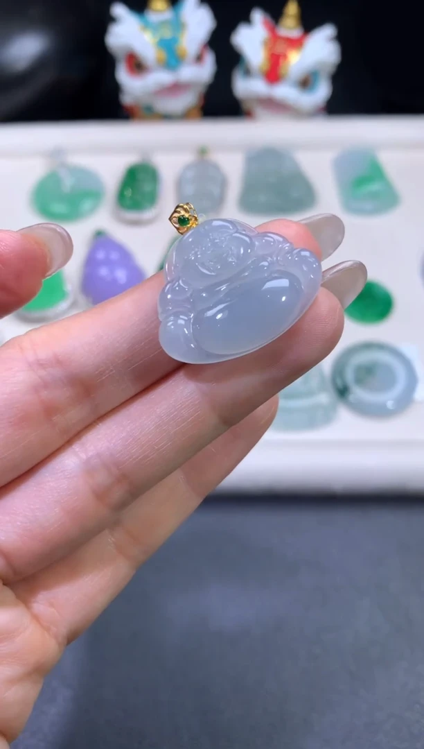 吊坠(不含链)18K金镶嵌翡翠翡翠