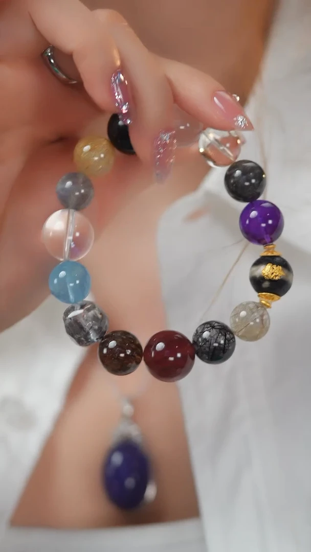 水晶手串未镶嵌F35  多宝多福 多宝