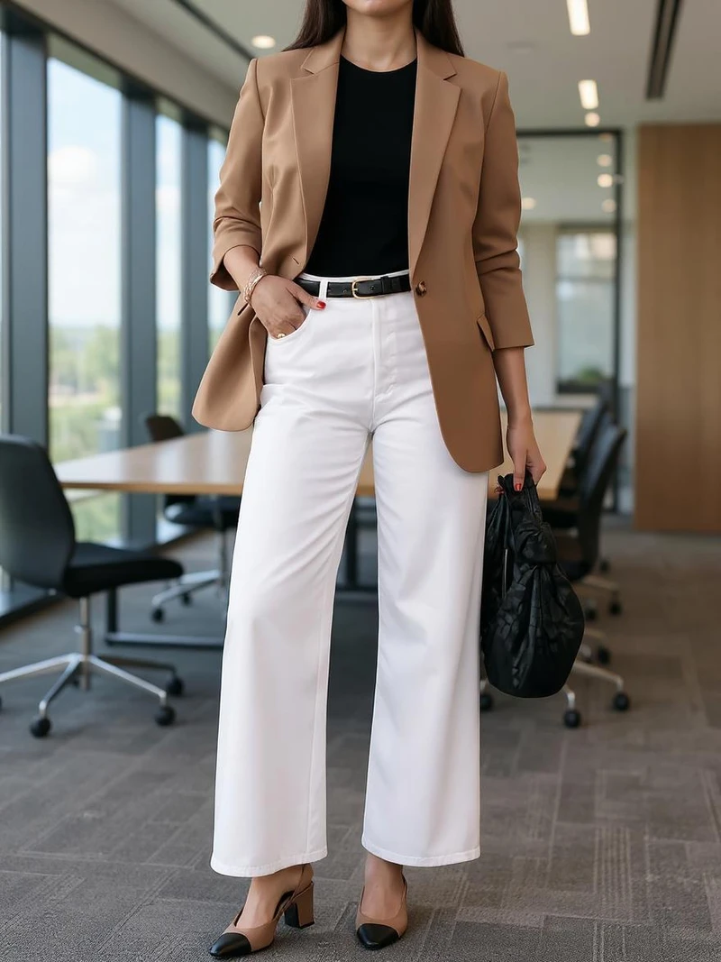 牛仔裤裤子女士大码白色阔腿裤修身显瘦夏季宽松休闲高腰薄款时尚