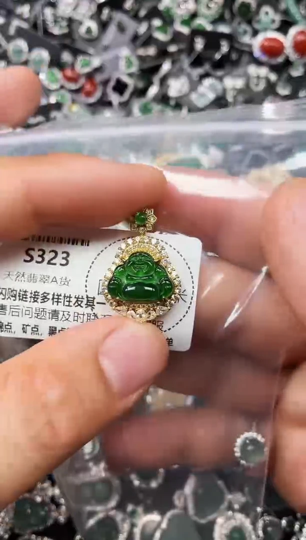 翡翠未镶嵌颈饰S323吊坠