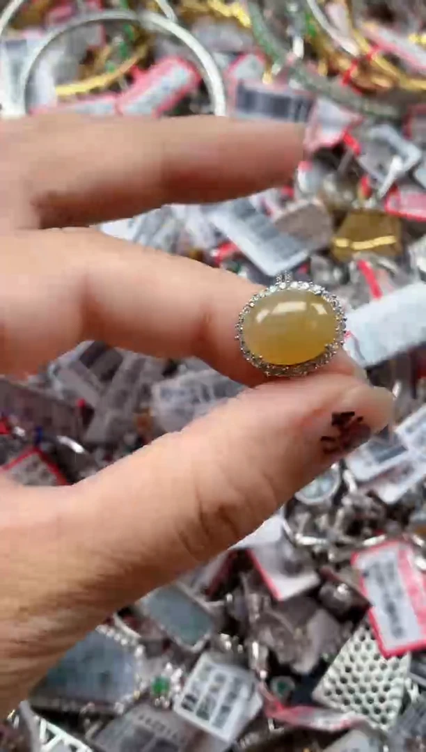 银S925镶嵌戒指翡翠天然A货缅甸翡翠