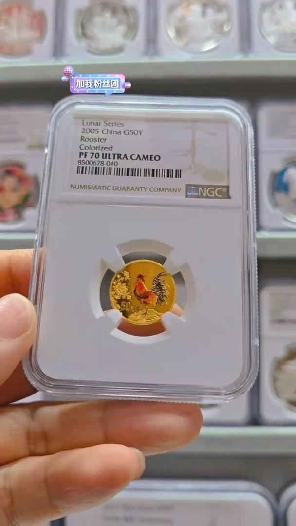 纯金2005年彩金鸡 NGC70 有证无盒