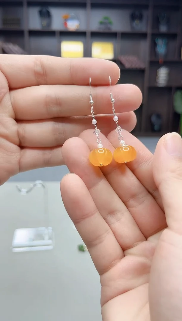 银S925镶嵌耳饰玛瑙/玉髓W06