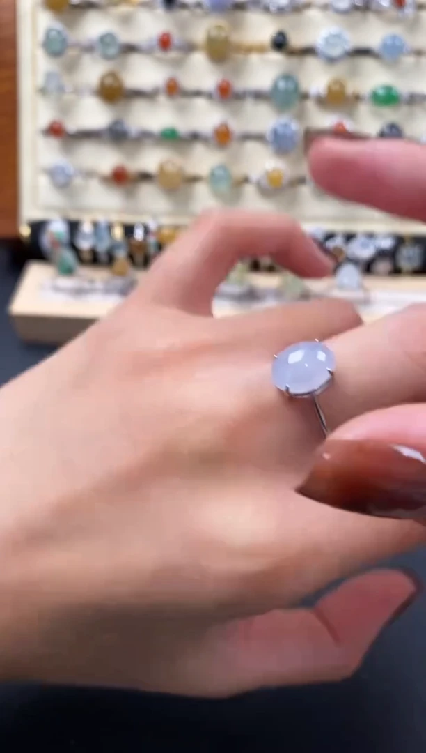 银S925镶嵌戒指翡翠11111111+8