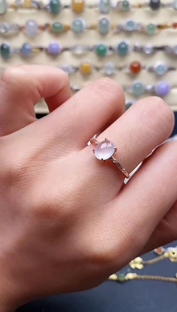 翡翠戒指银S925镶嵌22222222+1