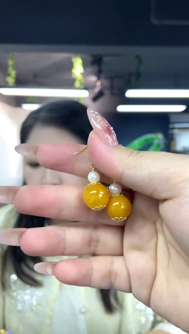 银S925镶嵌翡翠耳饰多样性发其一颜色微差