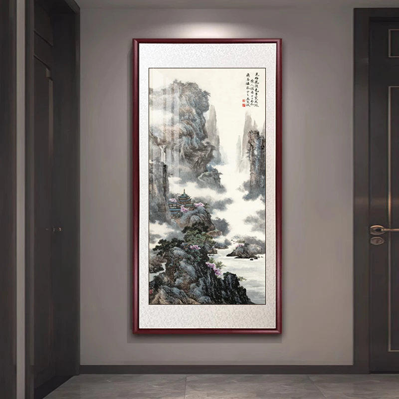 【仙山福地-1】国画山水画玄关挂画装饰画大堂风景画走廊墙面字画