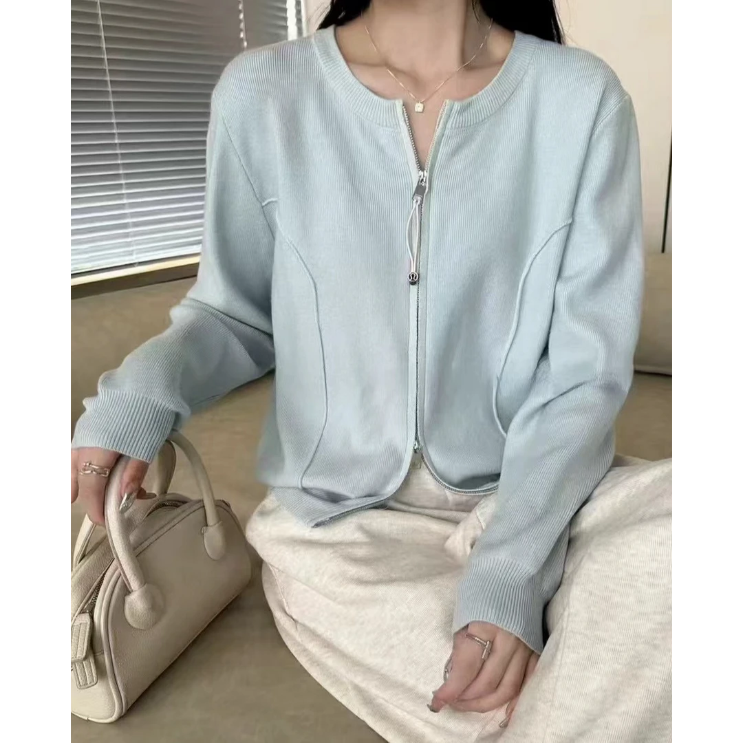 春季双拉链针织开衫