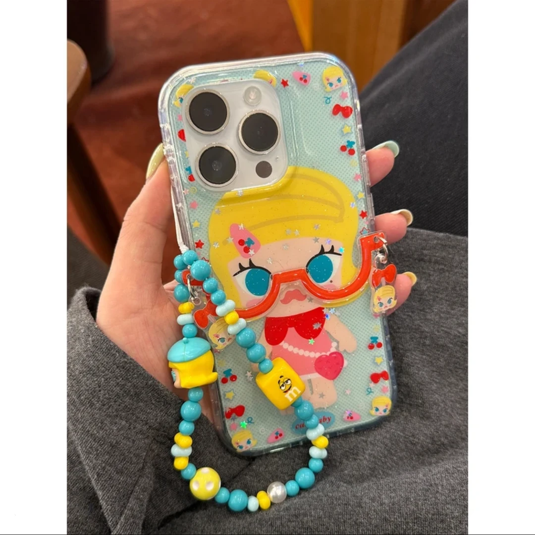 适用苹果16手机壳iPhone15/14promax卡通眼镜女孩手机手机保护套