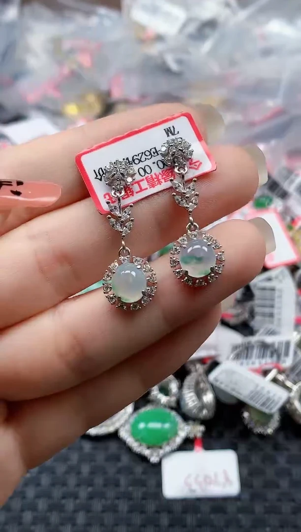 银S925镶嵌戒指翡翠天然A货缅甸翡翠