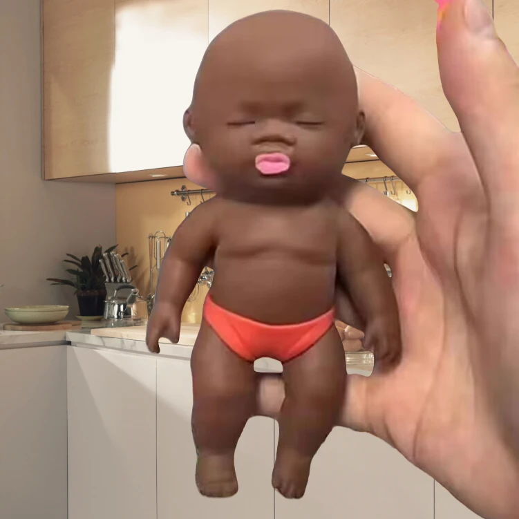 迷你奇葩可爱搞怪黑人解压玩具掌心捏捏乐小娃娃潮玩黑娃娃