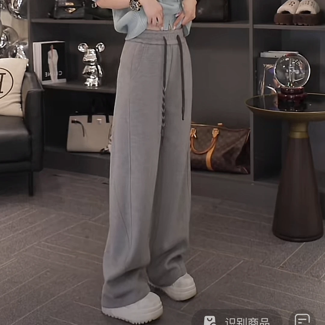 【漫步云端】2025秋季新款桑-蚕-丝羊毛保暖休闲弯刀裤H5708