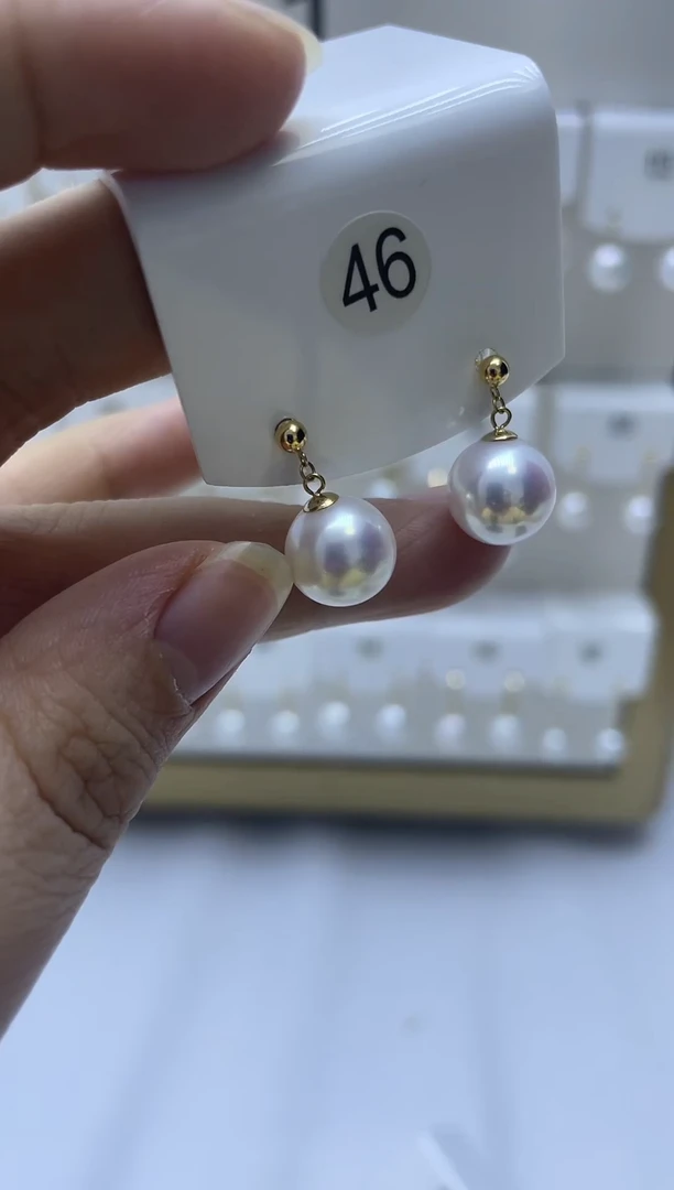 18K金镶嵌耳饰淡水珍珠46