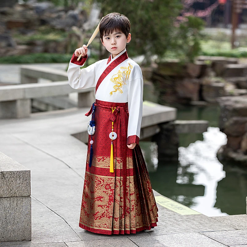 中国风男童汉服民族春秋季马面裙宝宝幼儿园演出国学3-6-12岁唐装