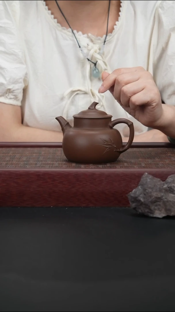 茶壶紫砂xt 底槽清 佛肚竹