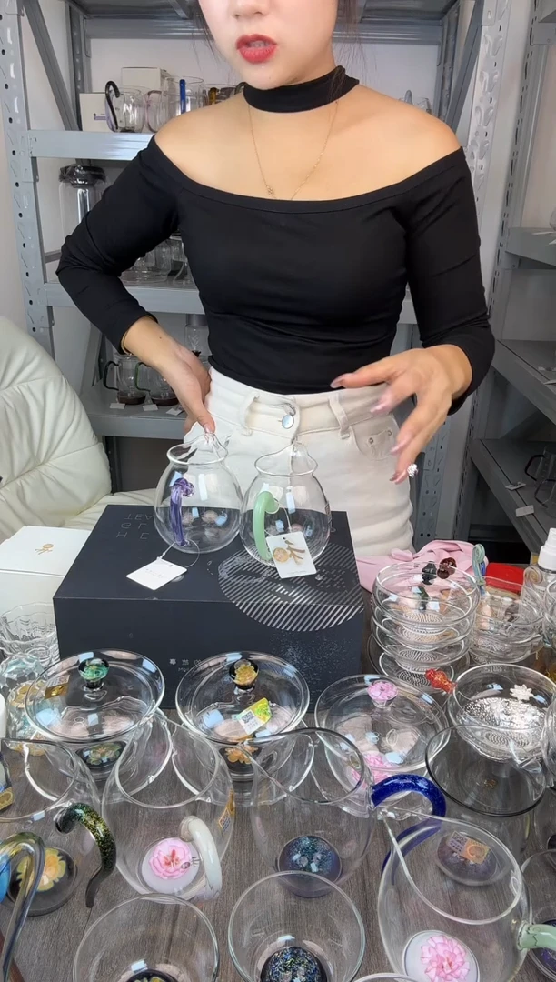 手工艺品玻璃禾器   清悦公道杯 浅玉色
