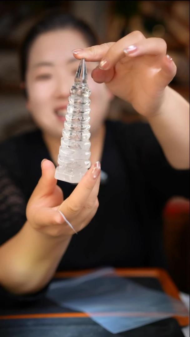 未镶嵌珠宝半成品水晶王****D白水晶文昌塔D72