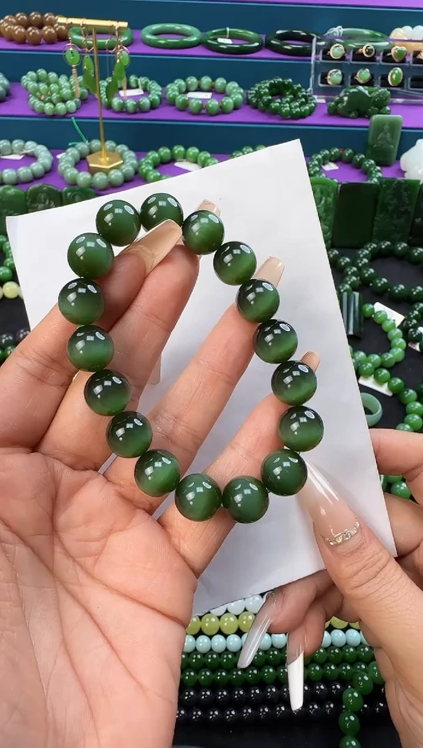 未镶嵌手串和田玉卡12单圈手串