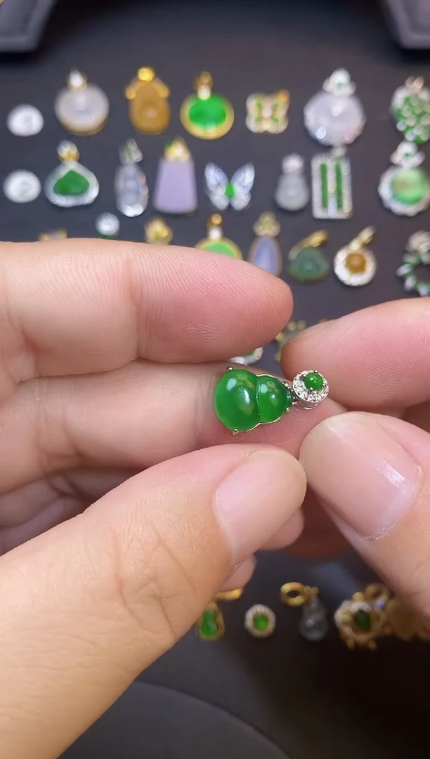 吊坠(不含链)银S925镶嵌翡翠1