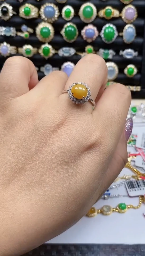 银S925镶嵌戒指翡翠4822