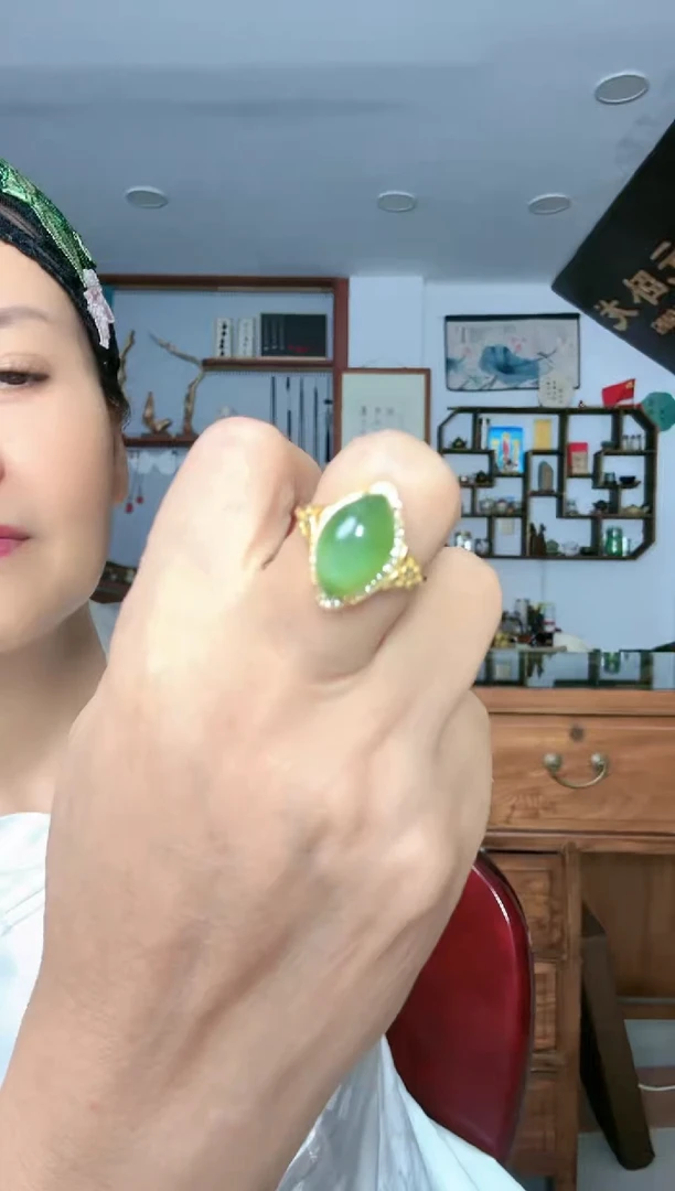 和田玉（碧玉）戒指未镶嵌碧玉戒指