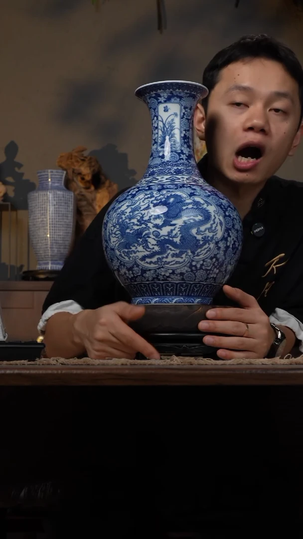 摆件WN问泥景德镇陶瓷花瓶摆件