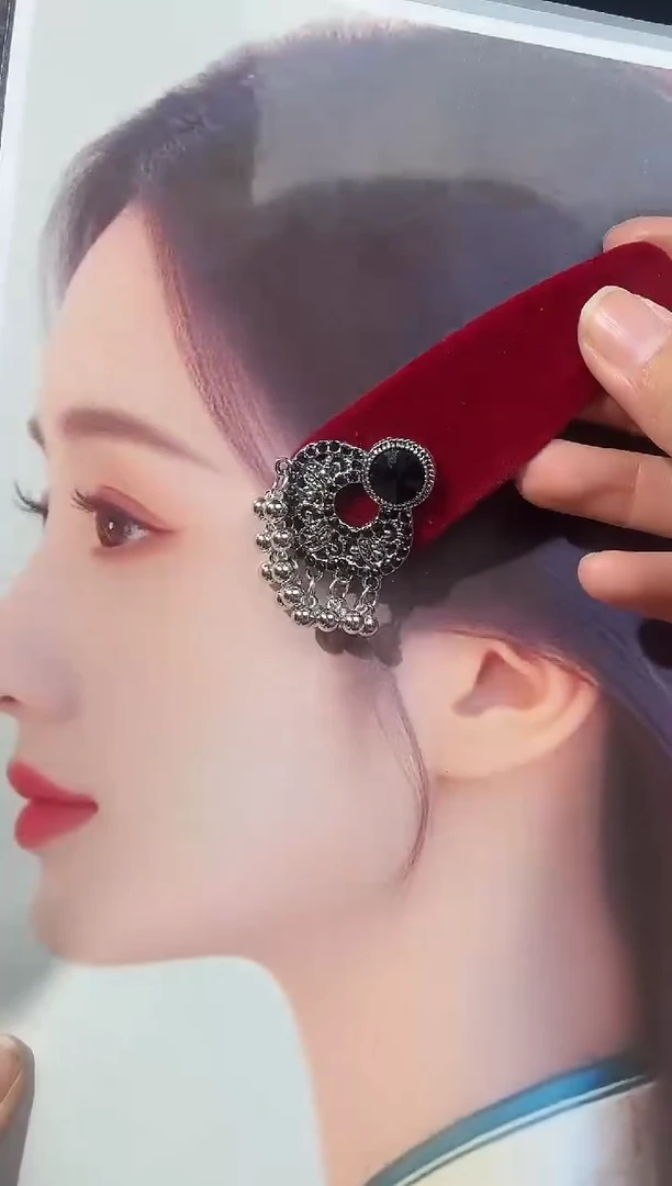 铜合金仿水晶007重工发夹1对