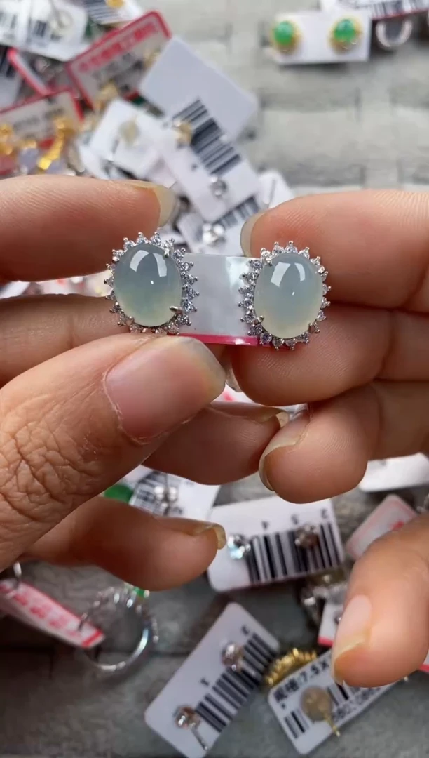 银S925镶嵌戒指翡翠666---3