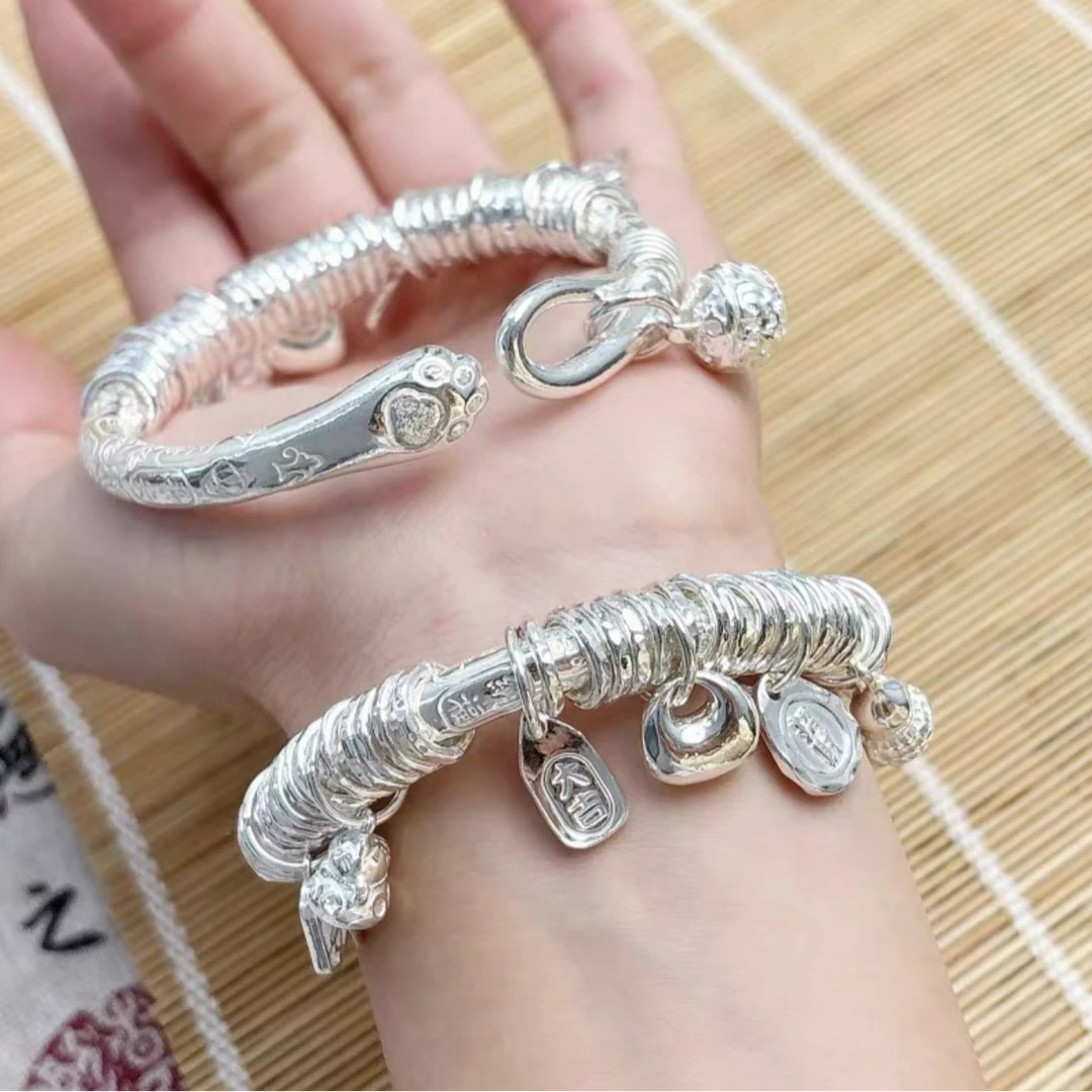 爆款铃铛999.9银盘缠链精工【猫爪】铃铛盘缠3