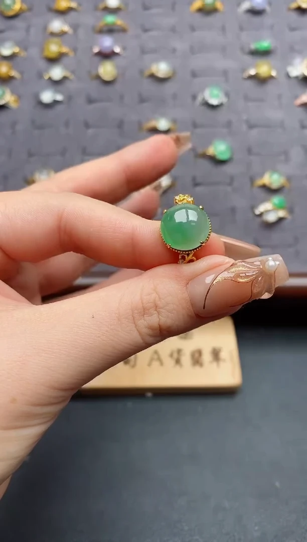 银S925镶嵌戒指翡翠.