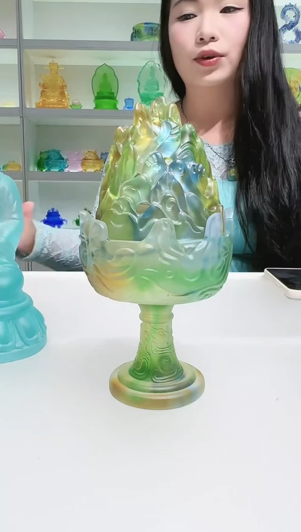 手工艺品琉璃古法琉璃博山炉