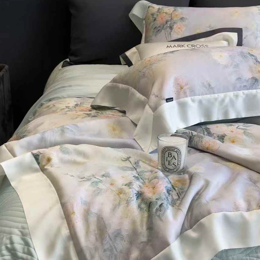 MARKCROSS玛洛驰 ￨悠雅舒柔冷凝丝pro床盖款夏被系列《山木花葶》