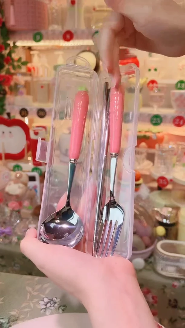 摆件品质好发货快放心拍！胡萝卜叉勺3件套