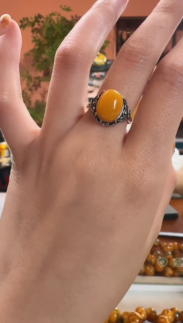 银S925镶嵌颈饰蜜蜡9790天然蜜蜡珠宝奇石假一罚十