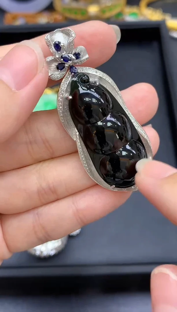 颈饰18K金镶嵌翡翠719-中国好珍宝