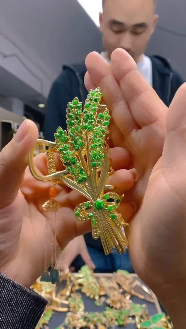 【闪购商品】翡翠耳饰合金056翡翠发簪