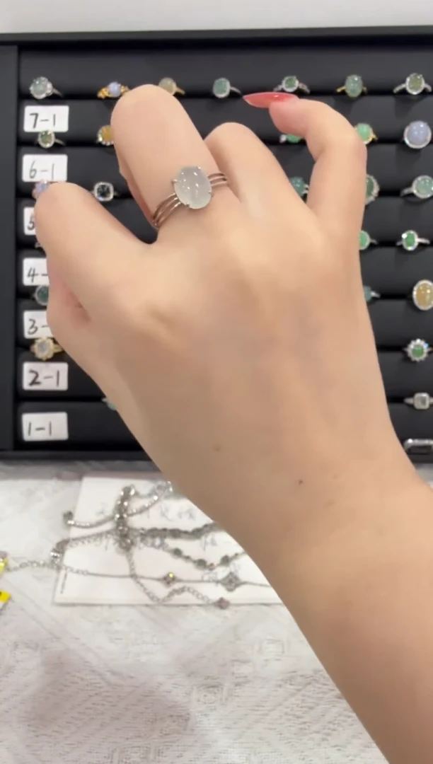 银S925镶嵌戒指翡翠010