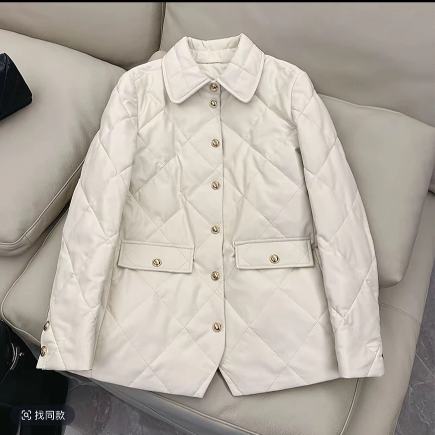 【新款鹅绒】冬季真皮小羊皮皮衣外套鹅绒服羽绒服女