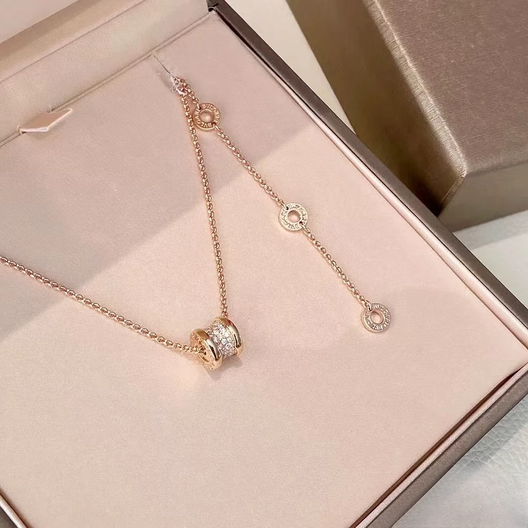 99新 BVLGARI/宝格丽 拆小花6珊 小蛮腰项链 满钻 18K玫瑰金