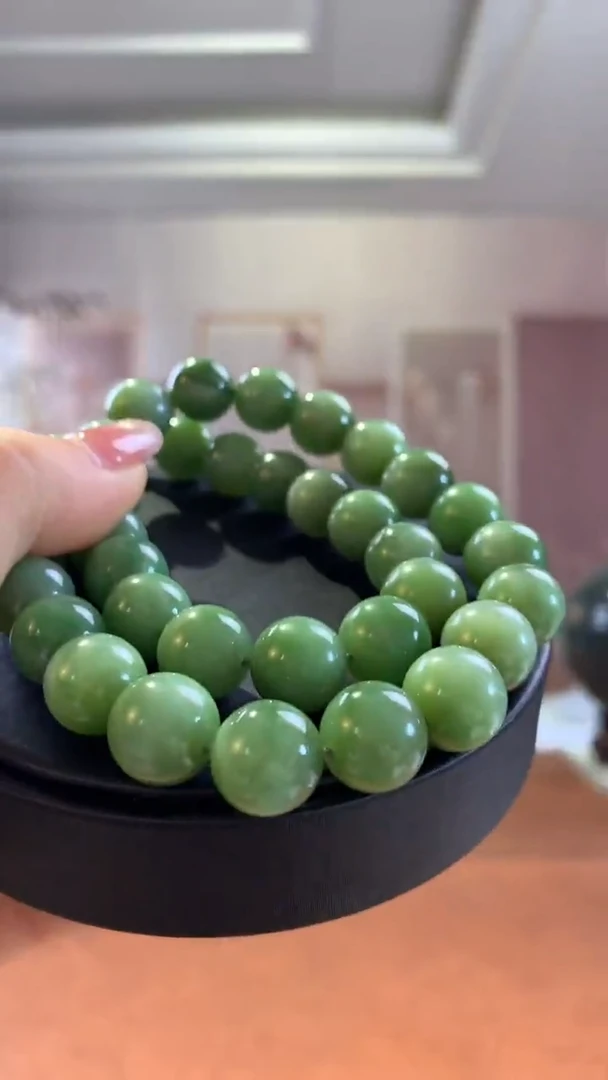 未镶嵌和田玉挂件碧玉粉青12mm项链