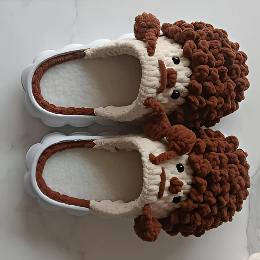 网红丑丑棉拖鞋 云朵底+冰条线  防滑耐磨，舒适百搭厚底毛绒保暖