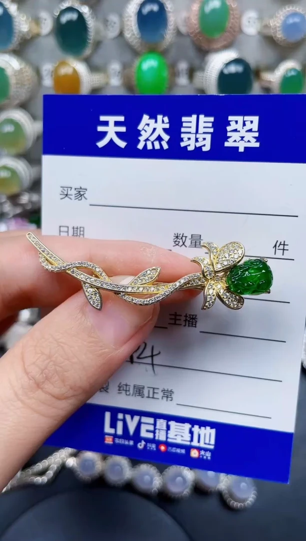 颈饰银S925镶嵌翡翠284