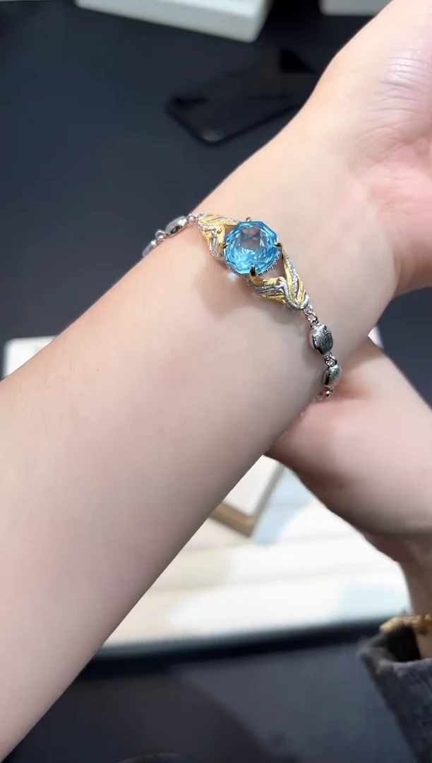 【闪购商品】托帕石手链银S925镶嵌94E多样性发其一/1条