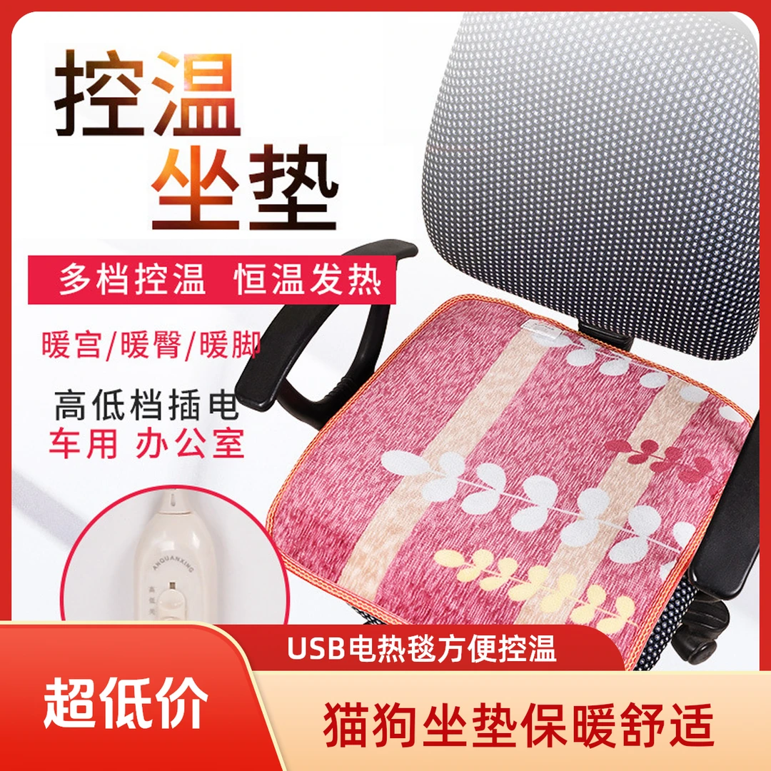 批发电加热办公室电热毯USB插头电热垫猫狗电热毯加热控温坐垫