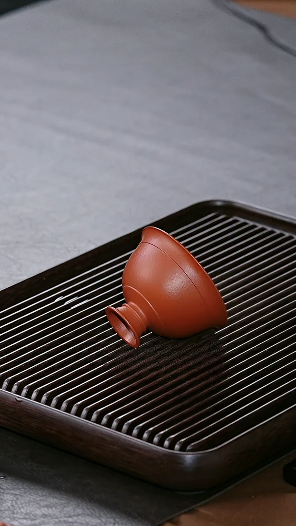 茶杯紫砂高足杯 朱泥大红袍