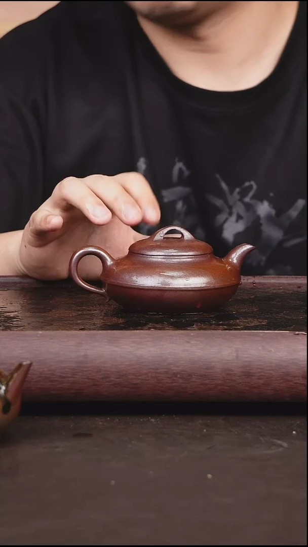 茶壶紫砂柴烧 线圆