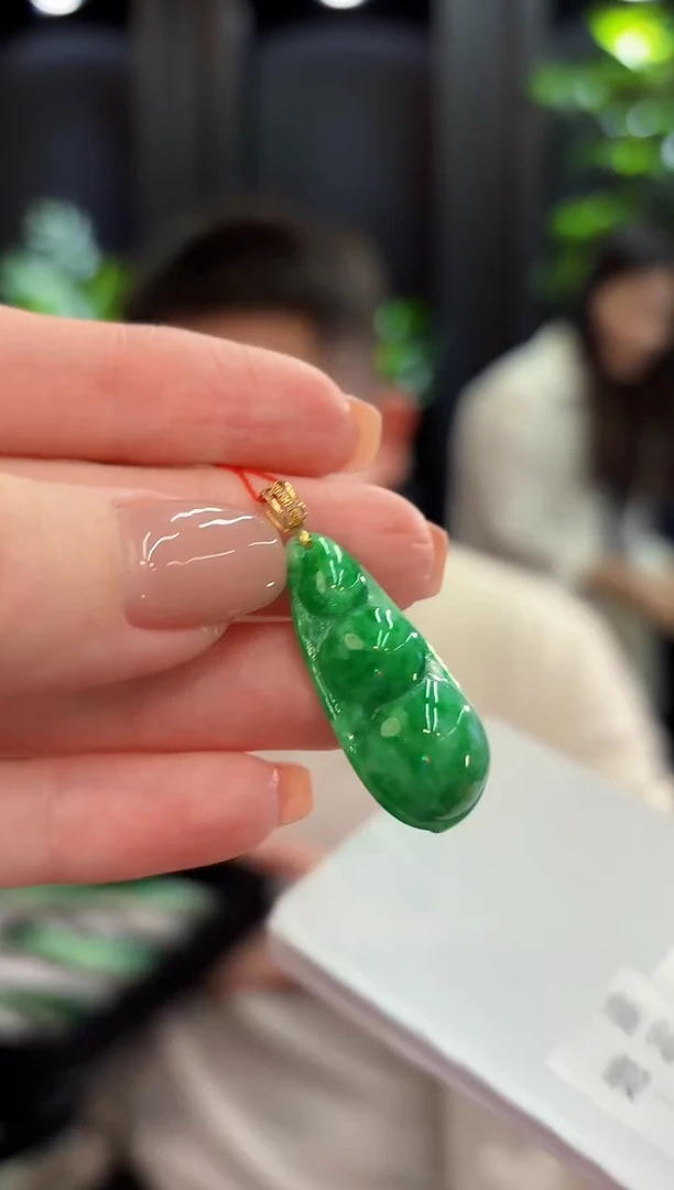 吊坠(不含链)18K金镶嵌翡翠 缅甸A货/支持复检/一件