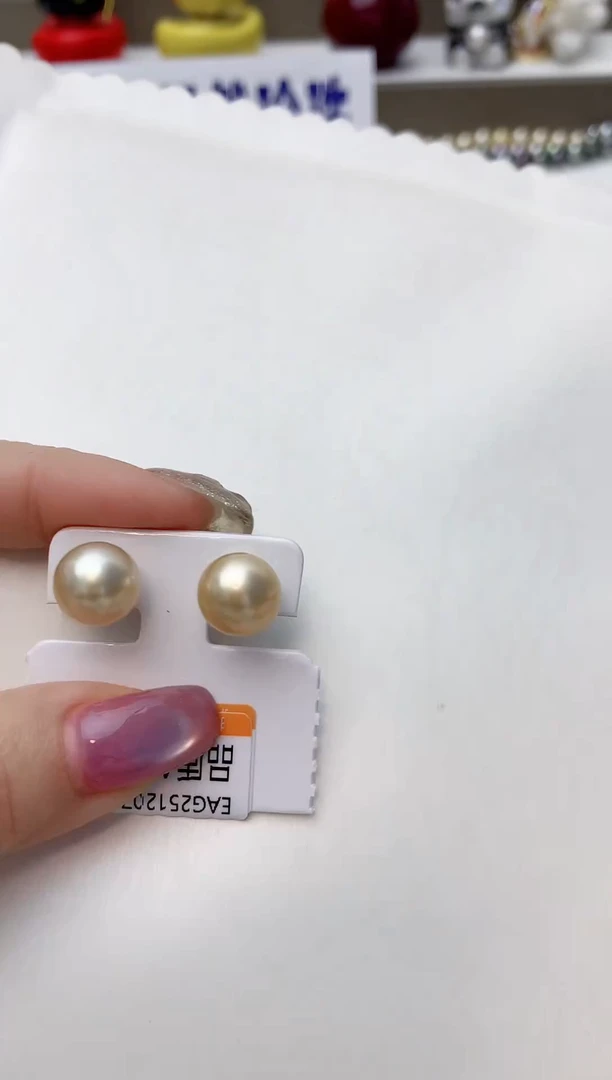 银S925镶嵌耳饰海水珍珠S132