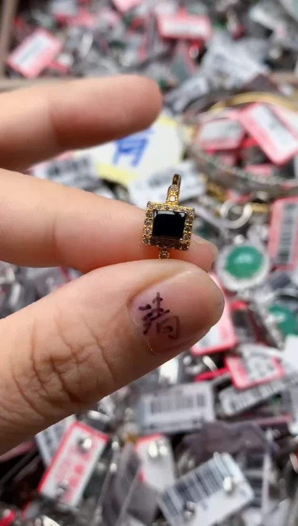 银S925镶嵌戒指翡翠天然A货缅甸翡翠