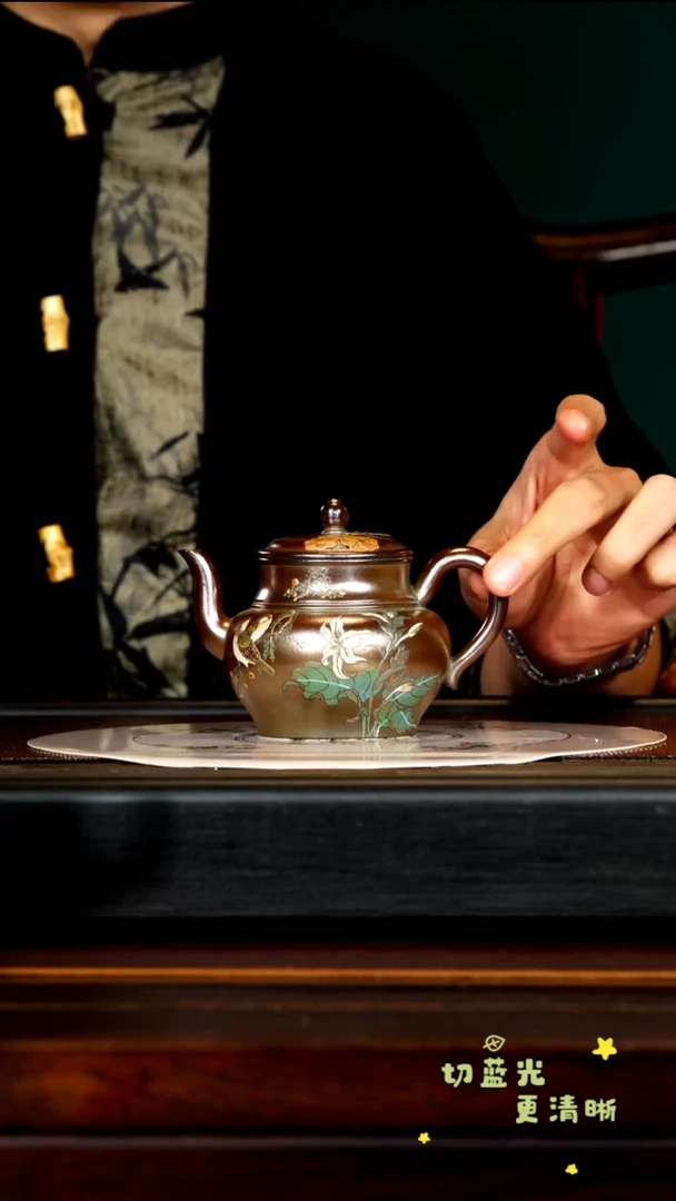 茶壶紫砂宜兴紫砂YJY 琉璃金砂 宫灯230cc